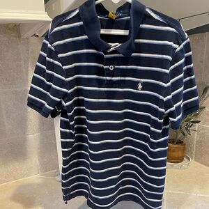 Ralph Lauren Blue and White Striped Polo, Boys 10-12